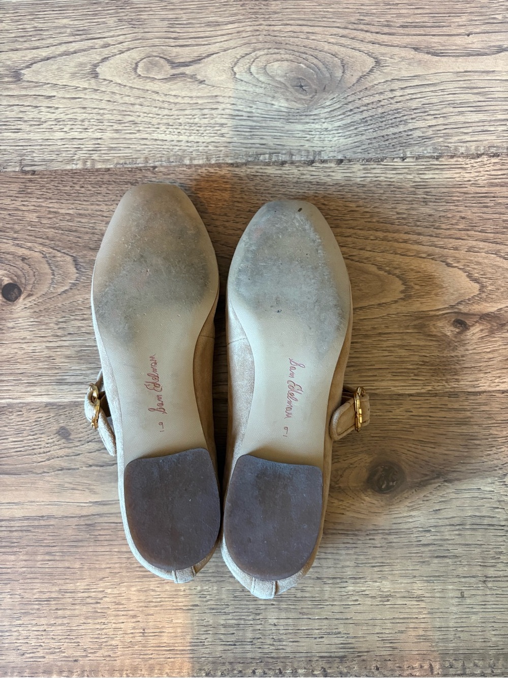 Sam Edelman Beige Suede Mary Jane Flats - Picture 4 of 5